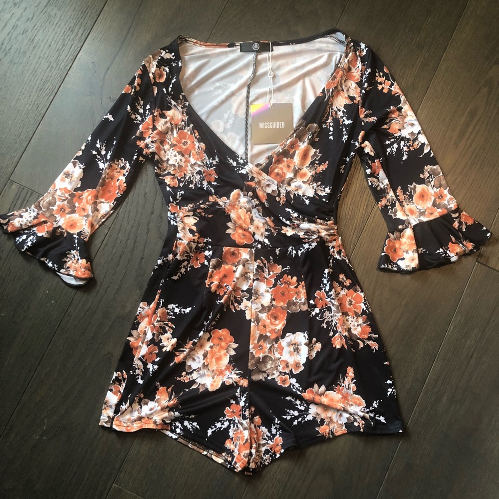 Missguided Floral Romper Size 4 NWT